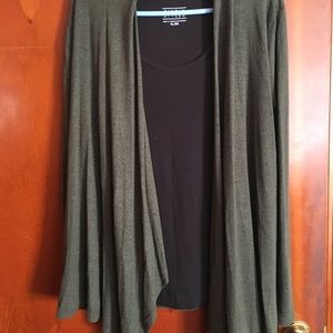 Black tank top with green cover up NWT